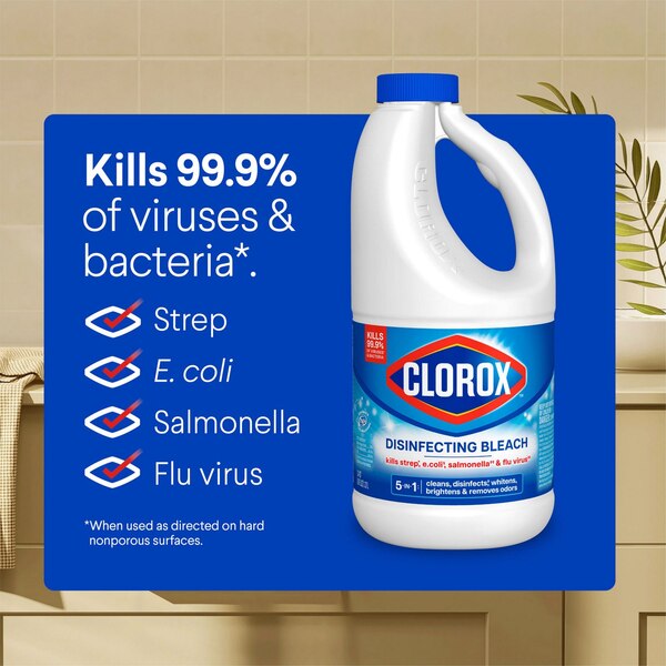 Clorox Concentrated Formula Disinfecting Bleach, Regular, 43 fl oz
