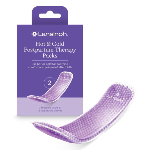 Lansinoh Hot and Cold Pads for Postpartum Essentials, Purple, 2 CT
