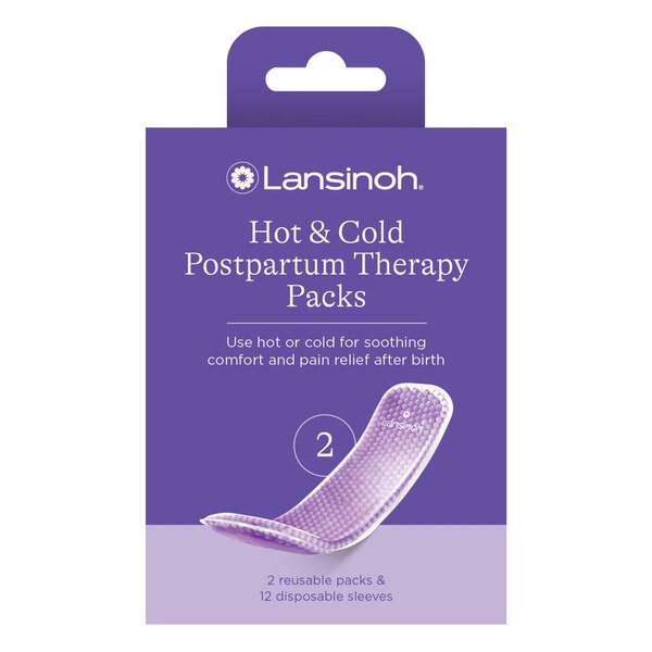 Lansinoh Hot and Cold Pads for Postpartum Essentials, Purple, 2 CT