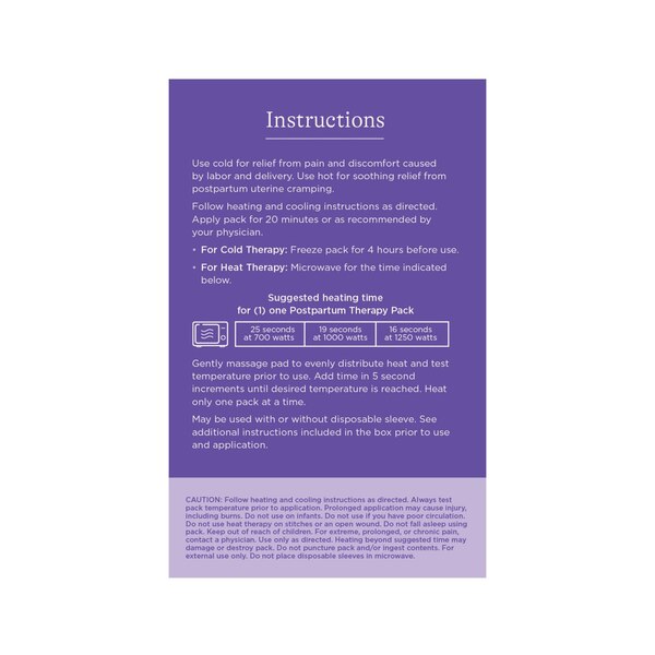 Lansinoh Hot and Cold Pads for Postpartum Essentials, Purple, 2 CT