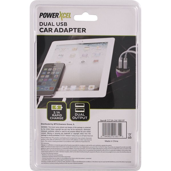 PowerXcel USB Car Charger 2.1