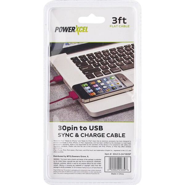 PowerXcel 30-Pin to USB Charge Cable