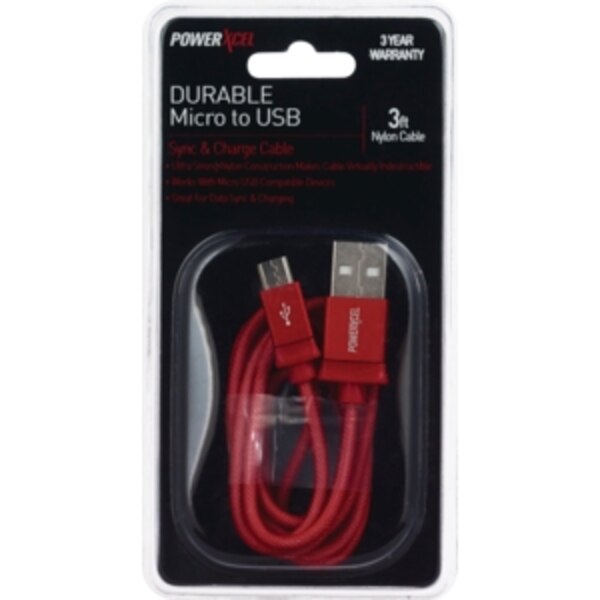 PowerXcel Durable Micro to USB Sync & Charge Cable
