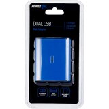 PowerXcel Dual USB Wall Adapter, Blue, thumbnail image