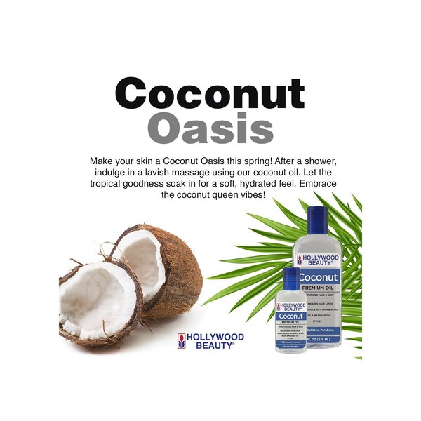 Hollywood Beauty Coconut Oil, 2 OZ