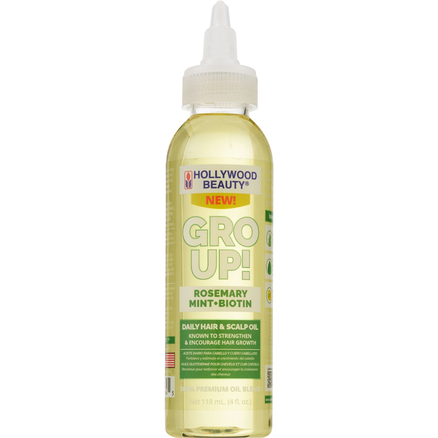 HOLLYWOOD BEAUTY Gro Up Rosemary Mint & Biotin Hair & Scalp Oil (4oz) HOLLYWOOD BEAUTY Gro Up Rosemary Mint & Biotin Hair & Scalp Oil (4oz)
