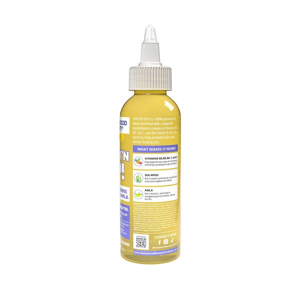 Hollywood Beauty Thick’N Up! Daily Hair & Scalp Oil with Multi-Vitamins, Sea Moss & Amla, 4 OZ