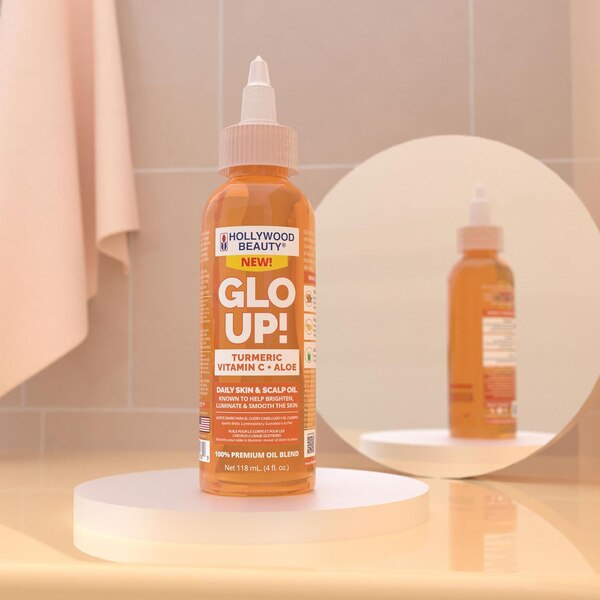 Hollywood Beauty Glo Up! Daily Skin & Scalp Oil With Turmeric, Vitamin C & Aloe, 4 OZ
