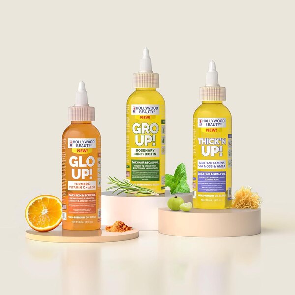 Hollywood Beauty Glo Up! Daily Skin & Scalp Oil With Turmeric, Vitamin C & Aloe, 4 OZ