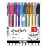Zebra Pen Doodlerz Gel Stick Pen, 1.0mm Medium, Assorted Glitter Colors, 10 CT, thumbnail image
