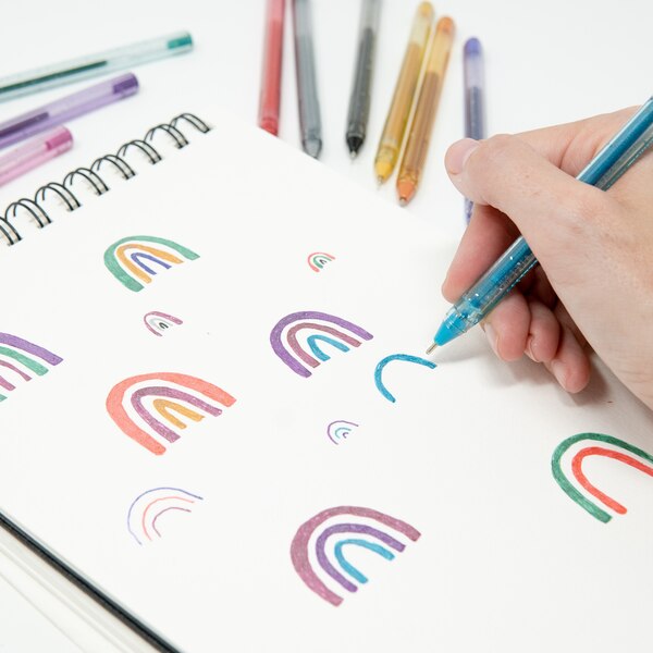 Zebra Pen Doodlerz Gel Stick Pen, 1.0mm Medium, Assorted Glitter Colors, 10 CT
