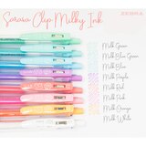 Zebra Pen Sarasa Clip Gel Retractable Pen, 0.5mm Fine, Assorted Milky Pastel, 8 CT, thumbnail image