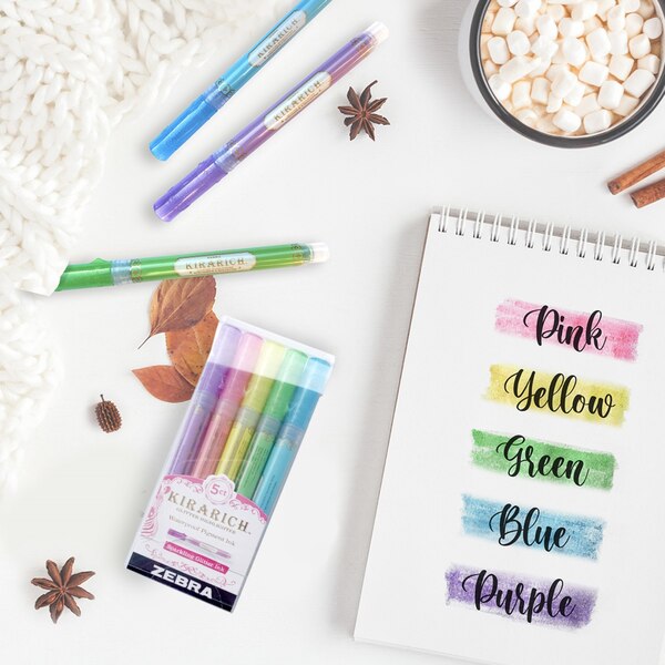 Zebra Pen Kirarich Glitter Highlighter, Chisel Tip, 5 ct