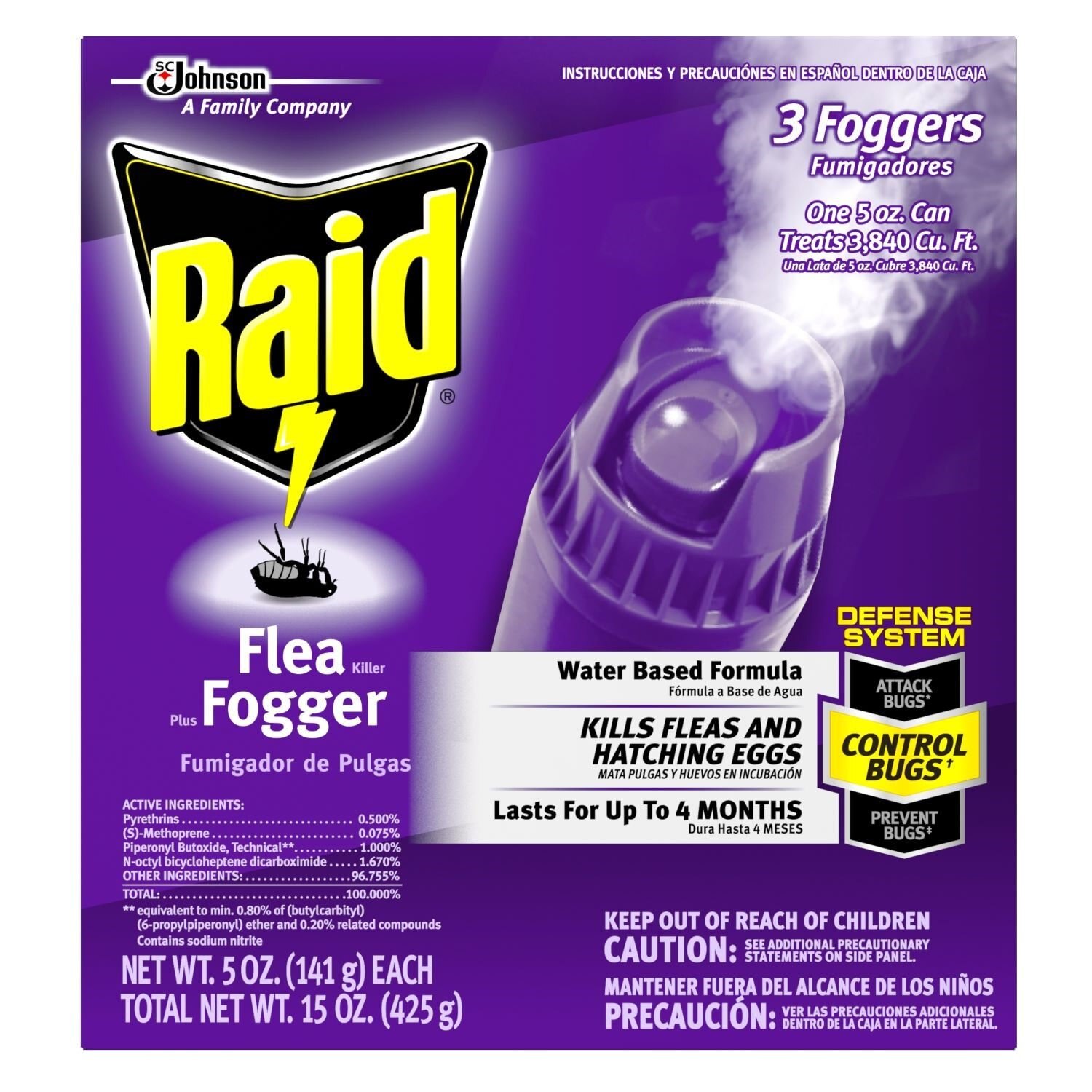 Raid Flea Killer Plus Fogger, 3 ct image.