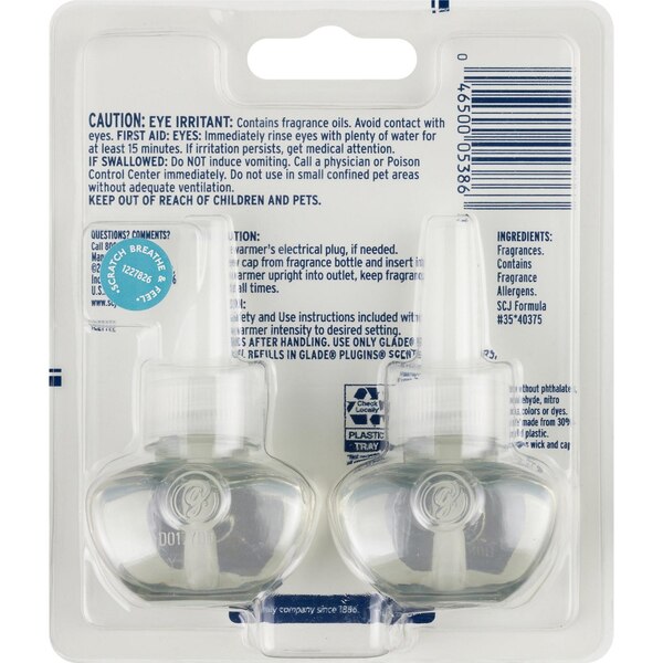 Glade PlugIns Scented Oil Refill, Dewdrop Petals Scent, 2 ct