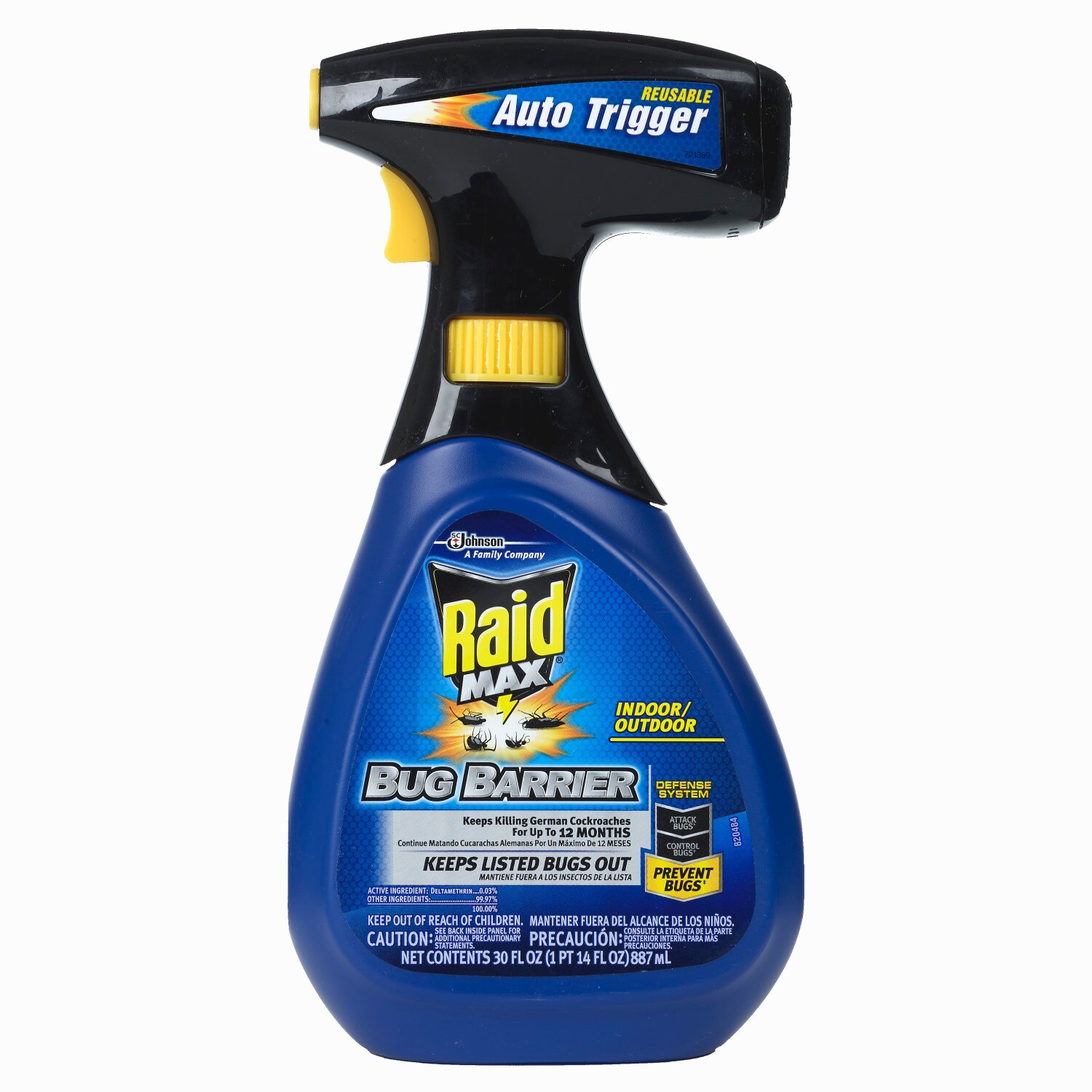 Raid Max - Barrera contra insectos, spray para interiores y exteriores