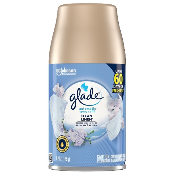 Glade Auto Spray Air Freshener Refill, Clean Linen Scent, 6.2 oz