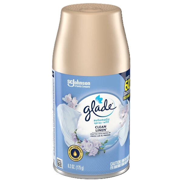 Glade Auto Spray Air Freshener Refill, Clean Linen Scent, 6.2 oz