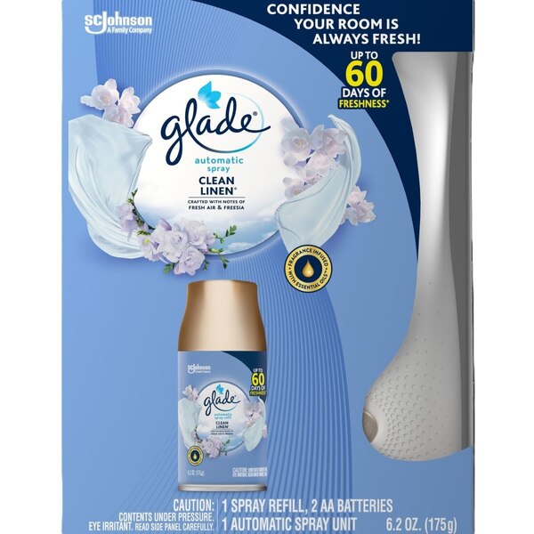 Glade Automatic Spray Air Freshener Kit, Spring Clean Scent, 6.2 oz