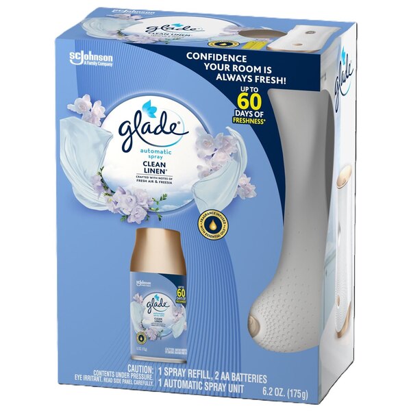 Glade Automatic Spray Air Freshener Kit, Spring Clean Scent, 6.2 oz