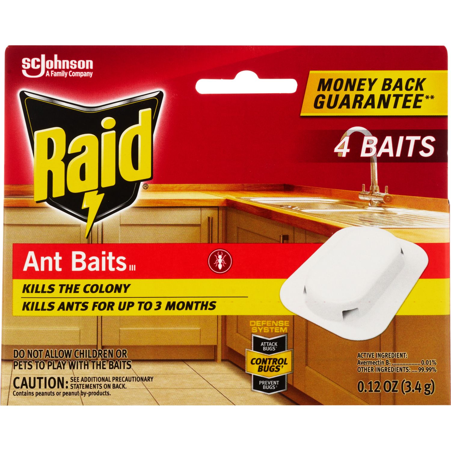 Raid Child-Resistant Ant Killer Bait Trays, 4 ct