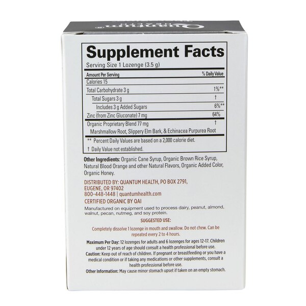 Quantum Health TheraZinc Zinc Lozenges, Blood Orange, 25 CT