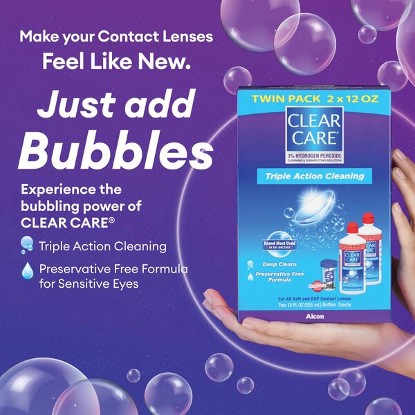 Clear Care Cleaning and Disinfecting Solution for Contact Lenses, 12 fl oz, Twin Pack