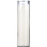 Prayer Candle, Clear Glass White Wax, 8", thumbnail image