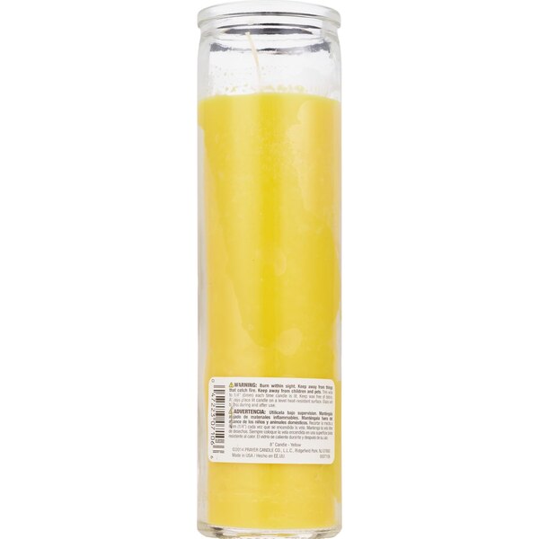 Star Candle 8 Inch Prayer Candle, Yellow