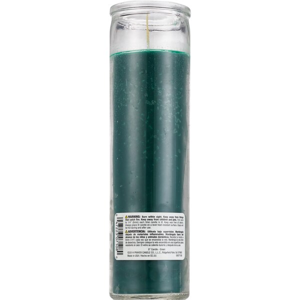 Star Candle 8 Inch Prayer Candle, Green, Unscented