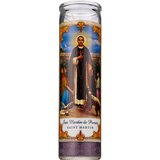 Star Candle 8 Inch San Martin de Porres Prayer Candle, Purple, Unscented, thumbnail image
