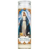 Prayer Candle Co. Miraculous Mother 8-inch Candle, White, thumbnail image