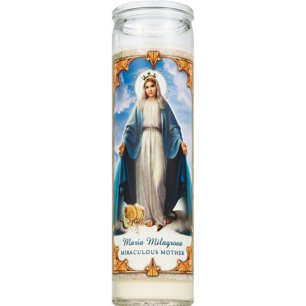 Prayer Candle Co. Miraculous Mother 8-inch Candle, White