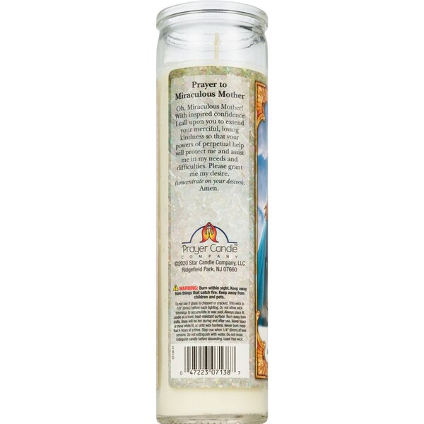 Prayer Candle Co. Miraculous Mother 8-inch Candle, White