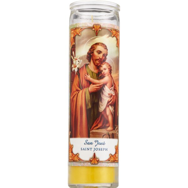 Star Candle 8 Inch Saint Joseph Prayer Candle, Yellow