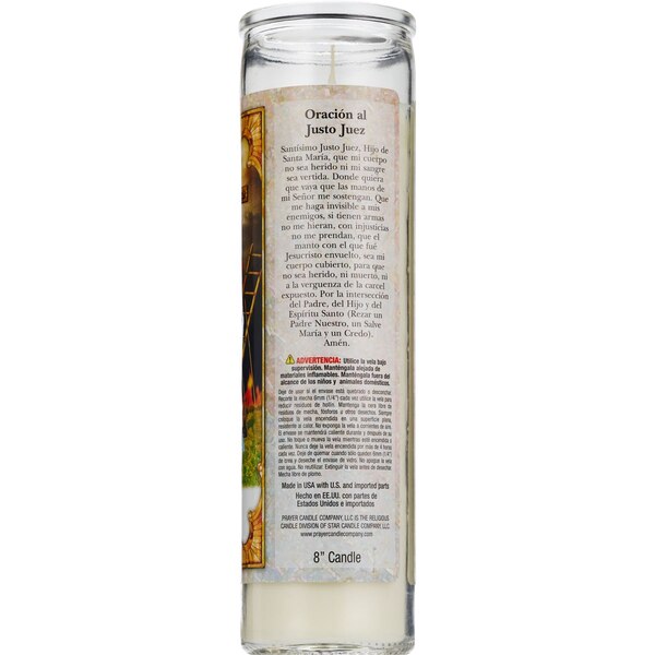 Star Candle Co. 8-Inch Justo Juez Prayer Candle