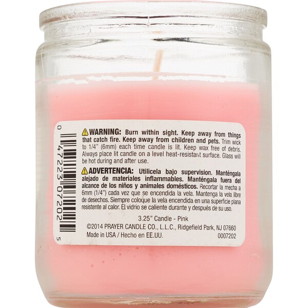 Prayer Candle, Novena Pink, 4 OZ