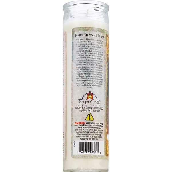 Prayer Candle, Saint Nino Diovino Pink, 8"