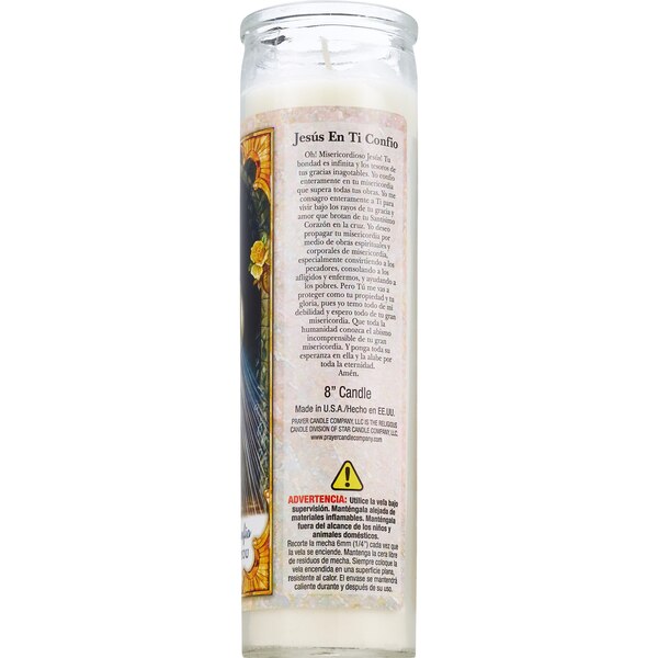 Prayer Candle, Saint Nino Diovino Pink, 8"