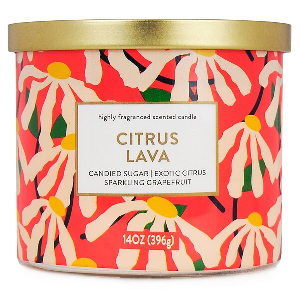 Star Candle Co. 3-Wick Candle, Citrus Lava, 14 oz