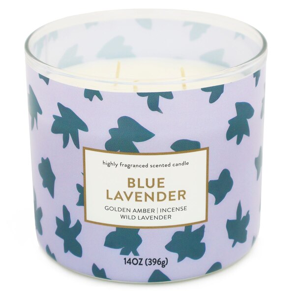 Star Candle Co. 3-Wick Candle, Blue Lavender, 14 oz