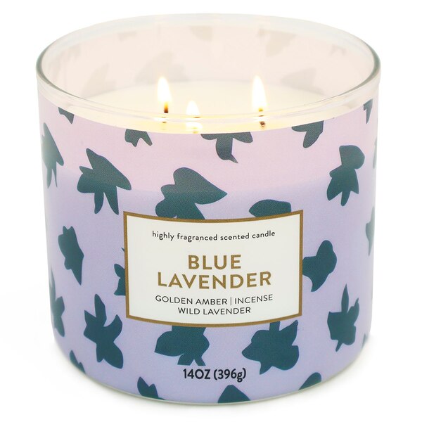 Star Candle Co. 3-Wick Candle, Blue Lavender, 14 oz