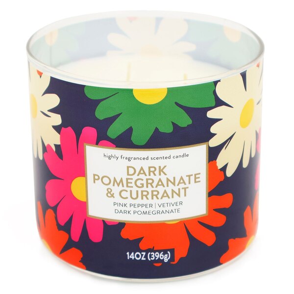 Star Candle Co. 3-Wick Candle, Dark Pomegranate & Currant, 14 oz