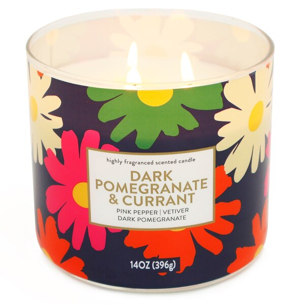 Star Candle Co. 3-Wick Candle, Dark Pomegranate & Currant, 14 oz