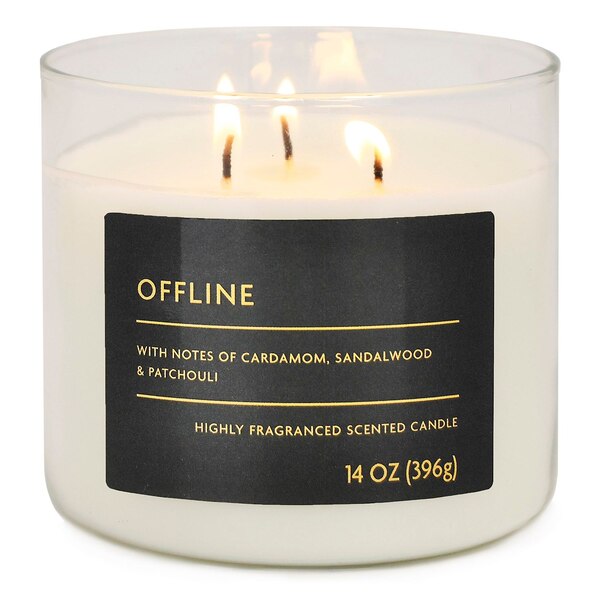 Star Candle Co. 3-Wick Candle, Offline, 14 oz