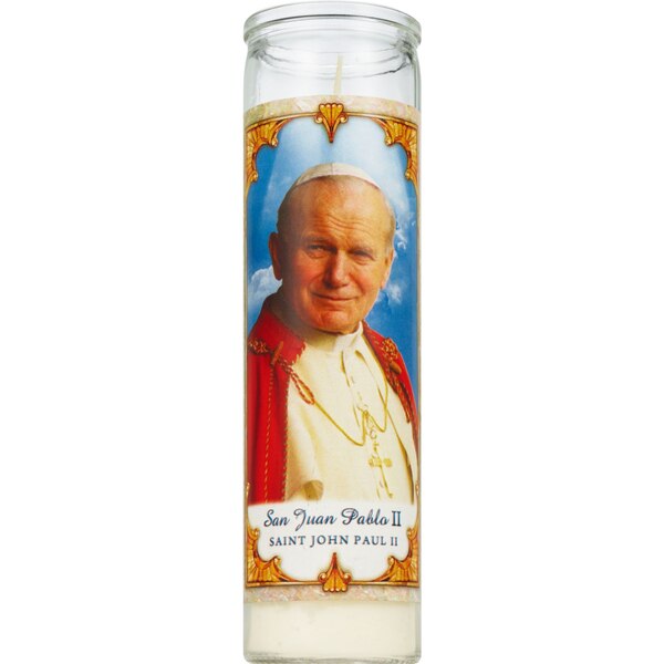 Star Candle 8 Inch Saint John Paul II Prayer Candle, Unscented