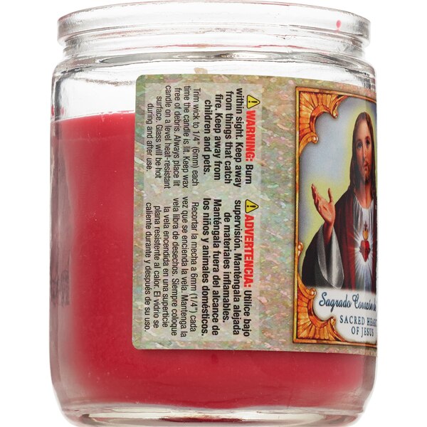 Prayer Candle, Novena Sacred Heart Red, 4 OZ