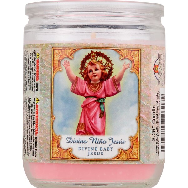 Divine Baby Jesus Pink Small Candle