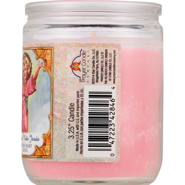 Divine Baby Jesus Pink Small Candle