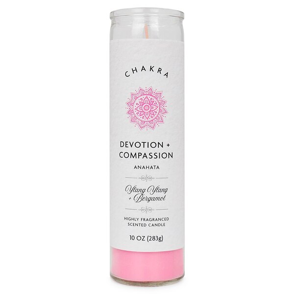 Star Candle Co. 3-Wick Chakra Pillar Candle, Devotion & Compassion, 8 in